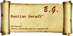 Bastian Gergő névjegykártya